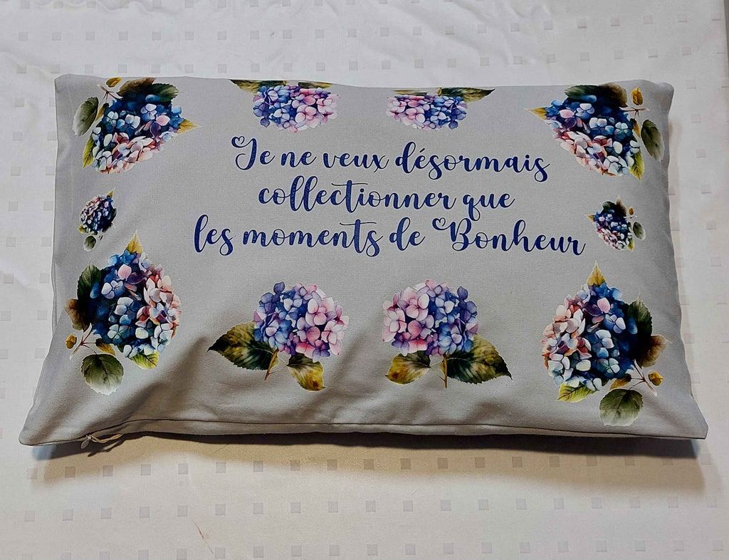 Coussin "Je  veux collectionner les moments de bonheur"